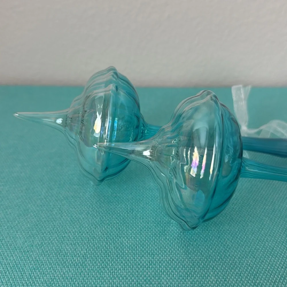 2 Turquoise Top Ornaments